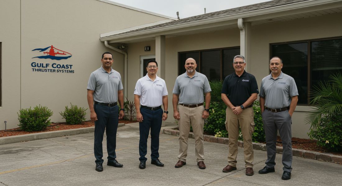 Gulf Coast Thruster Systems team at marina